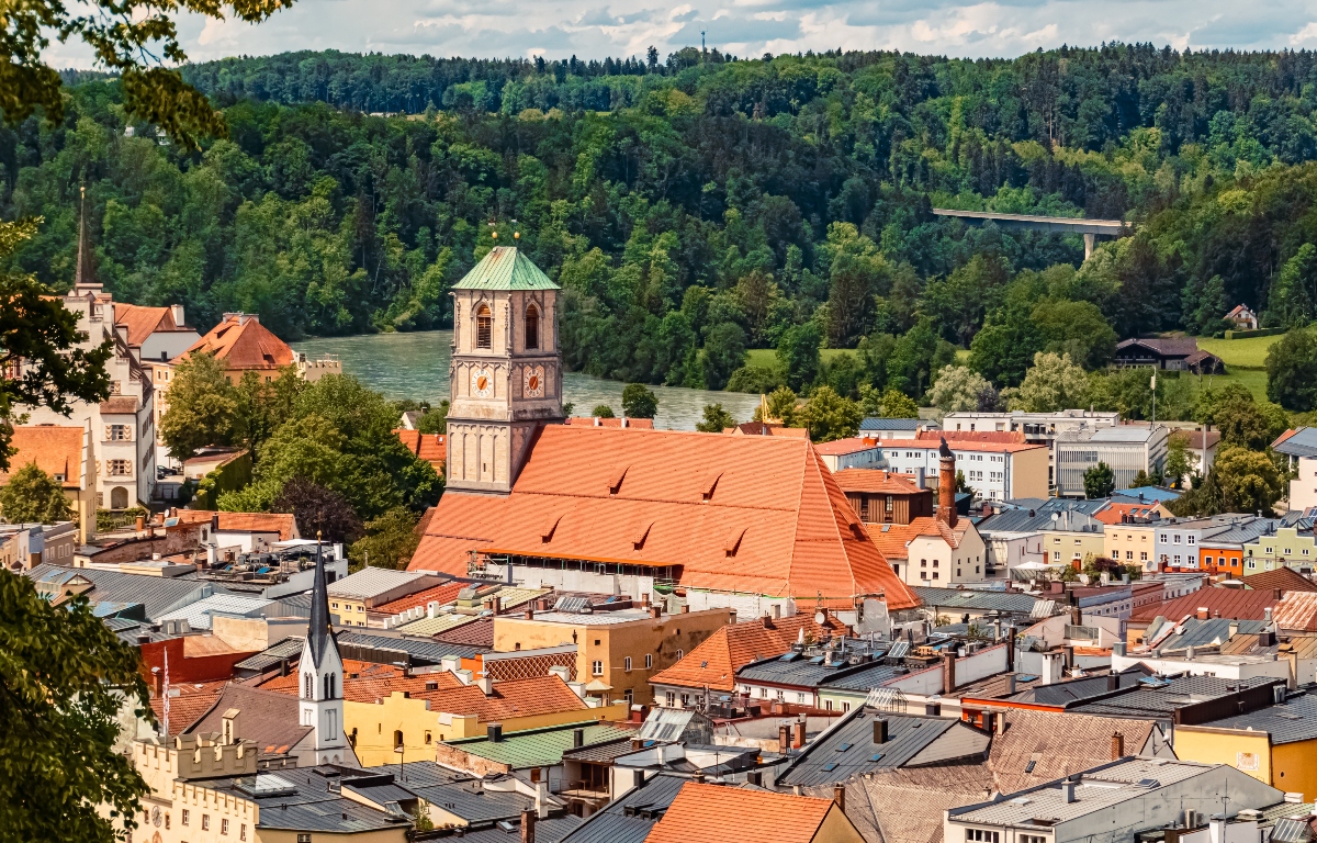 Blick auf Wasserburg am Inn (bei München)