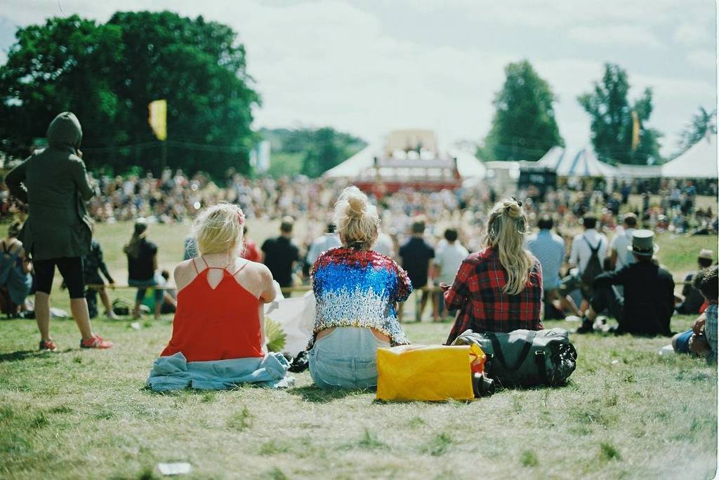 Women sitting at a festival
