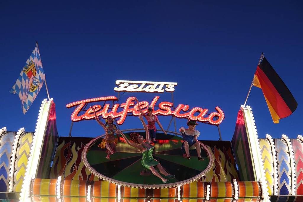 schild zum Teufelsrad auf dem Oktoberfest