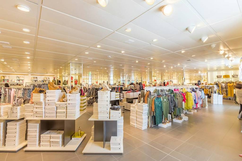 store selling clothes, shoes, etc.