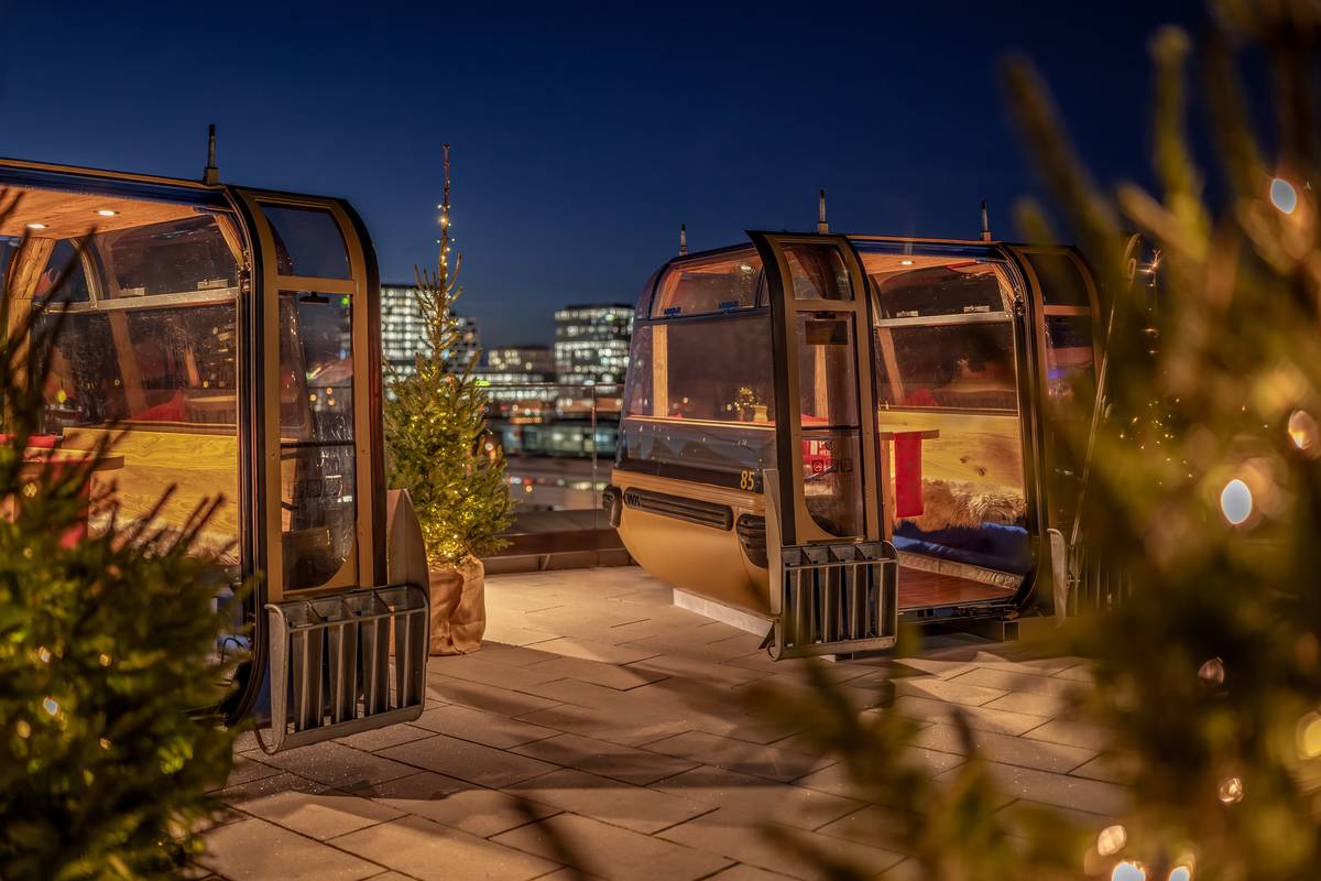 gondeln auf der dachterrasse