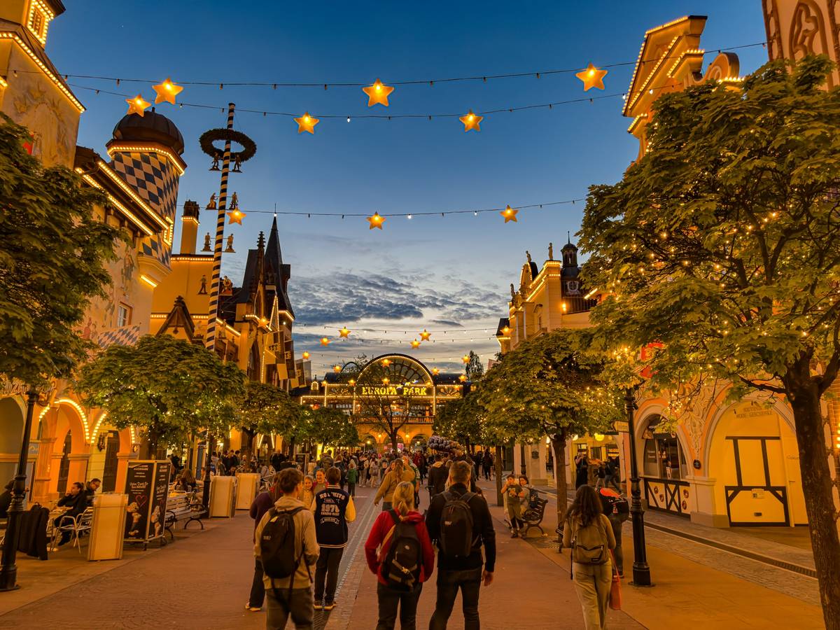 europapark hauptallee in der wintersaison