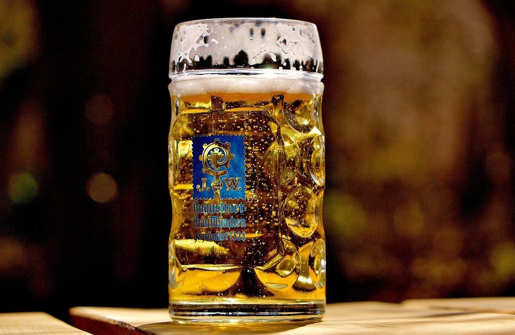 Augustiner Bräu in a beer mug