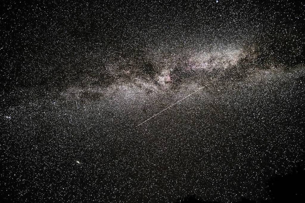 starry sky with a shooting star