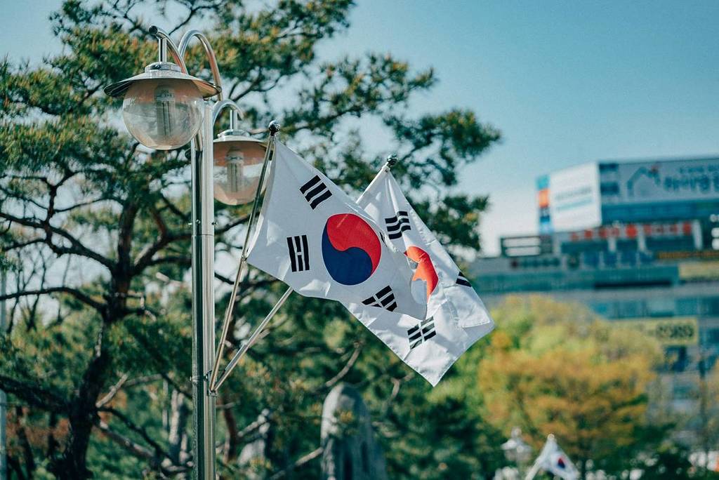 südkoreanische flaggen