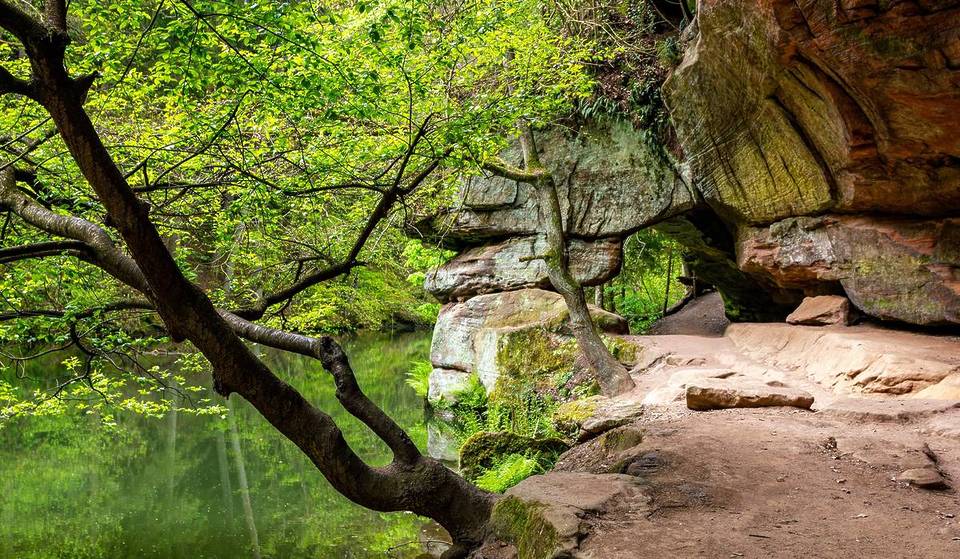 Nur 2 Stunden von München wandert ihr 2,2 Kilometer durch eine Sandsteinschlucht mit einem Lost Place, deren Höhlen der schwedische König im 17. Jahrhundert besuchte