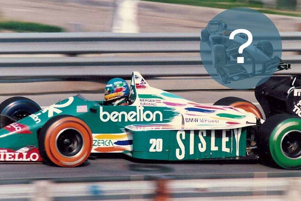 The Benetton B186 is one of the race cars on display in Munich.