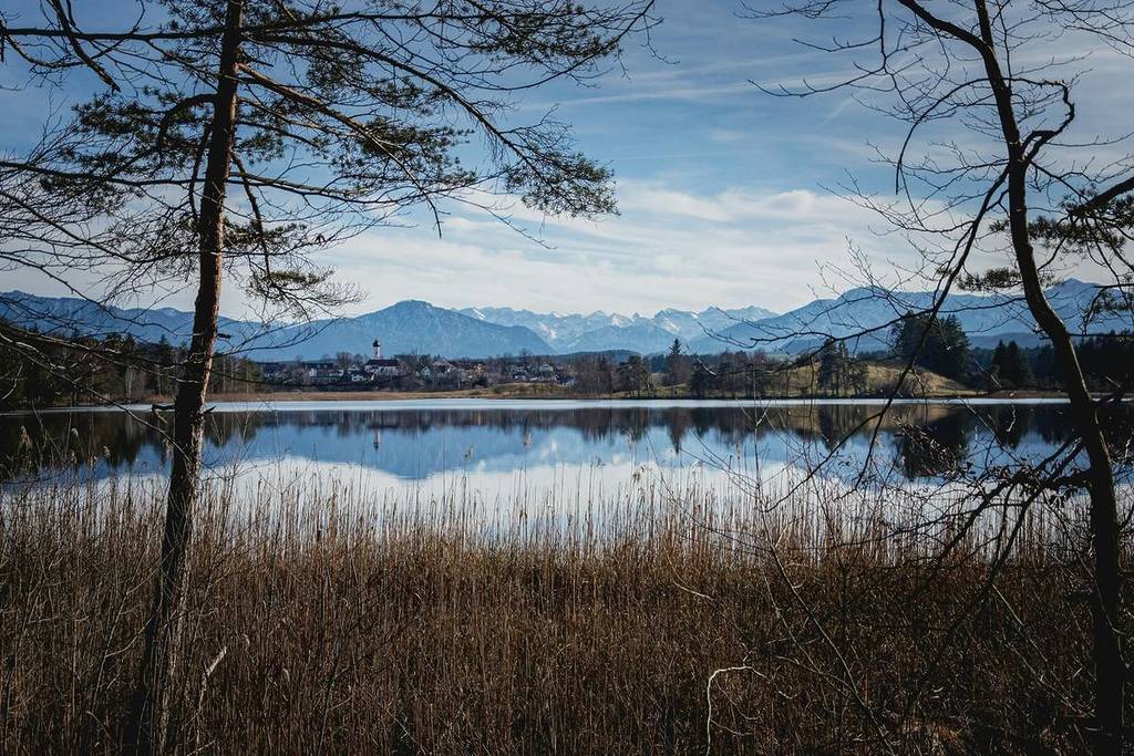 lakeside with mountain panorama