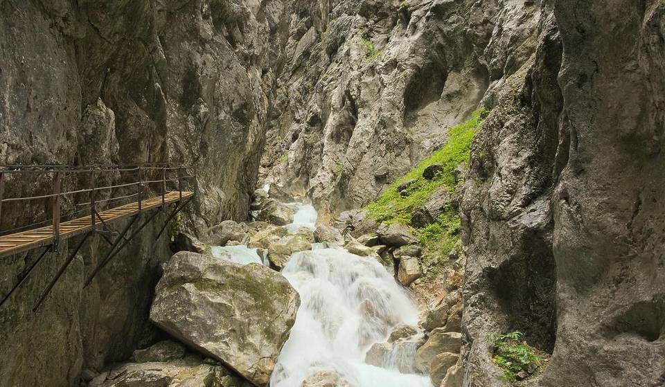 Etwa 80 Minuten von München begebt ihr euch auf eine abenteuerliche Tour durch eine raue Schlucht mit 150 Meter hohen Felswänden und einem tosenden Wildbach