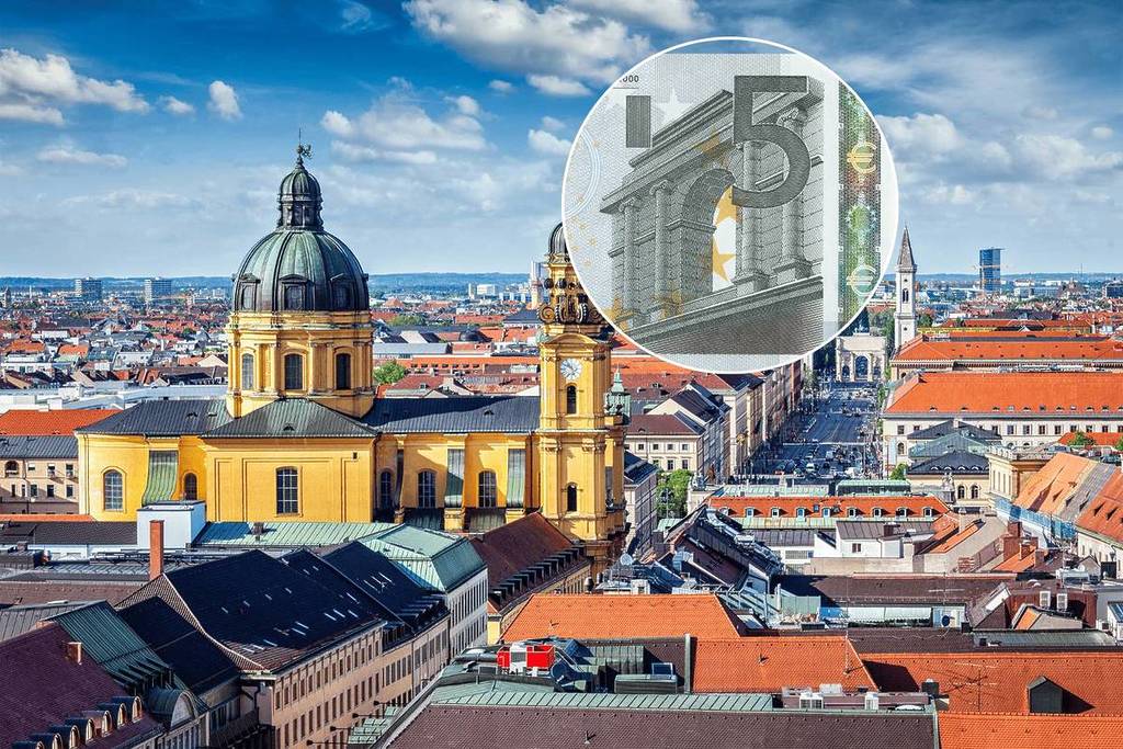 theatiner kirche und 5€ schein