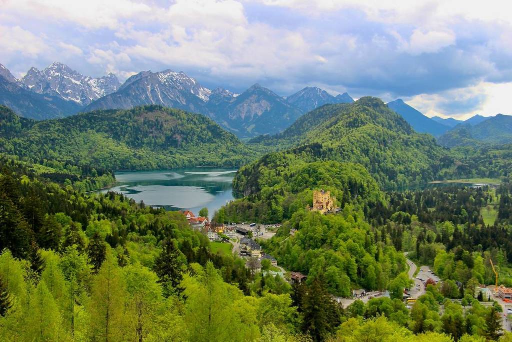Hohenschwangau above Lake Forggensee