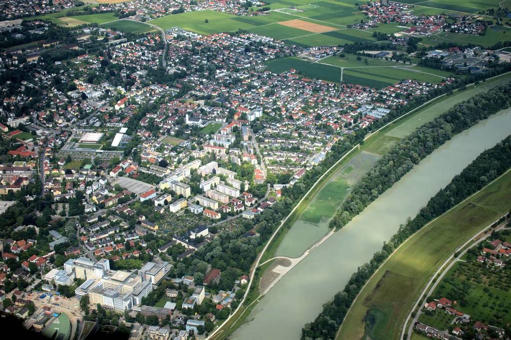 stadt und magfallmündung von oben
