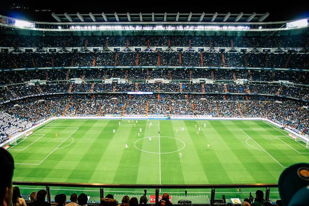 fußballfeld im stadion