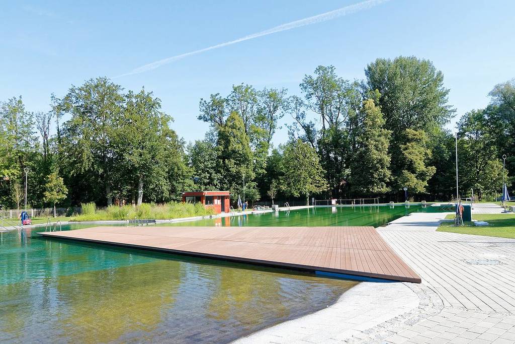 swimming pool with a sun deck