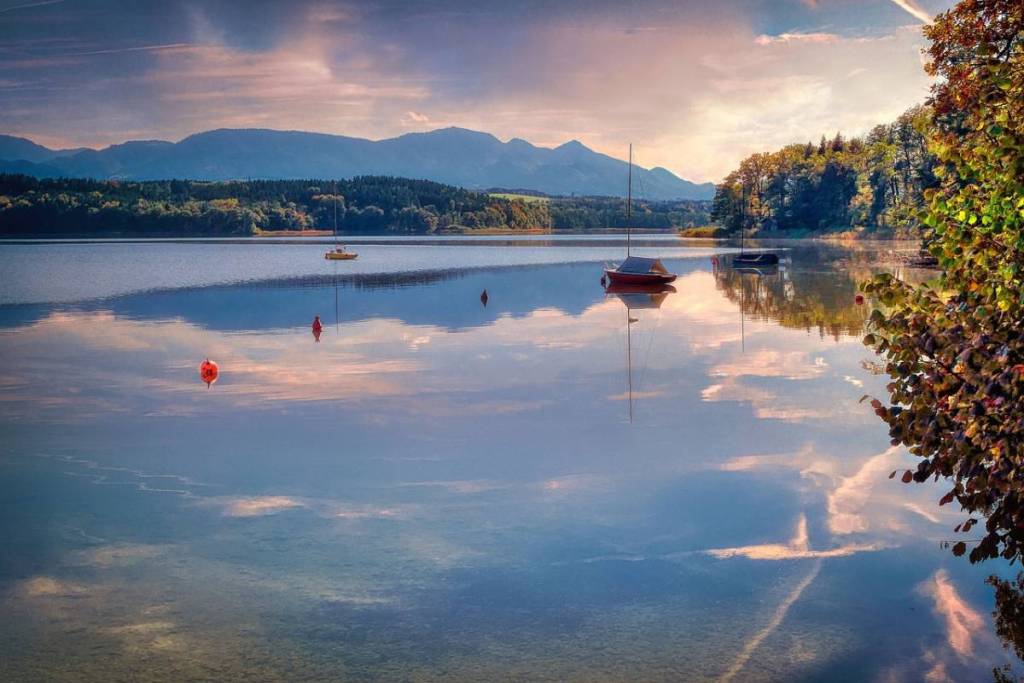 Simssee at sunset