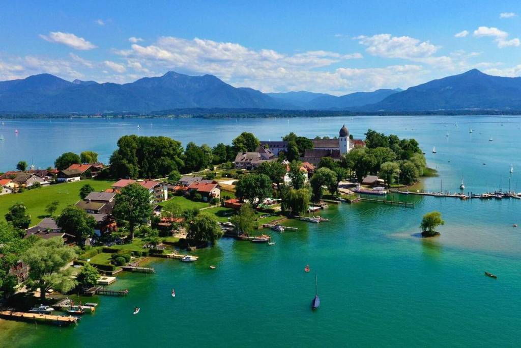 Fraueninsel combines Alpine panoramas, fresh fish, and around 1,200 years of history.