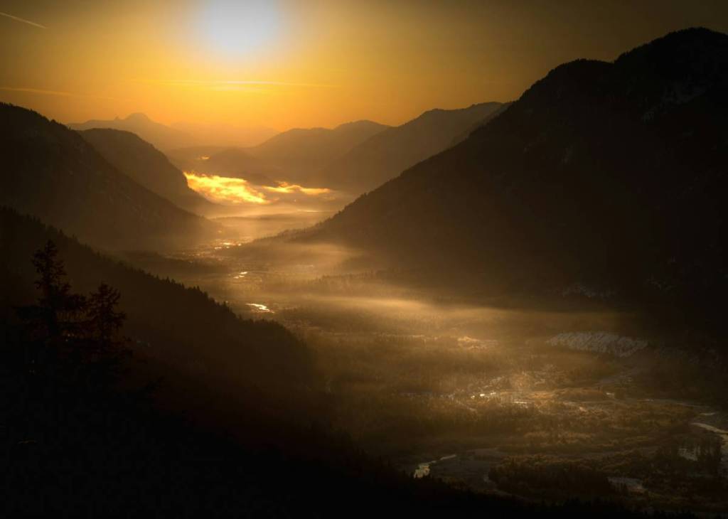 sonnenuntergang über wallgau
