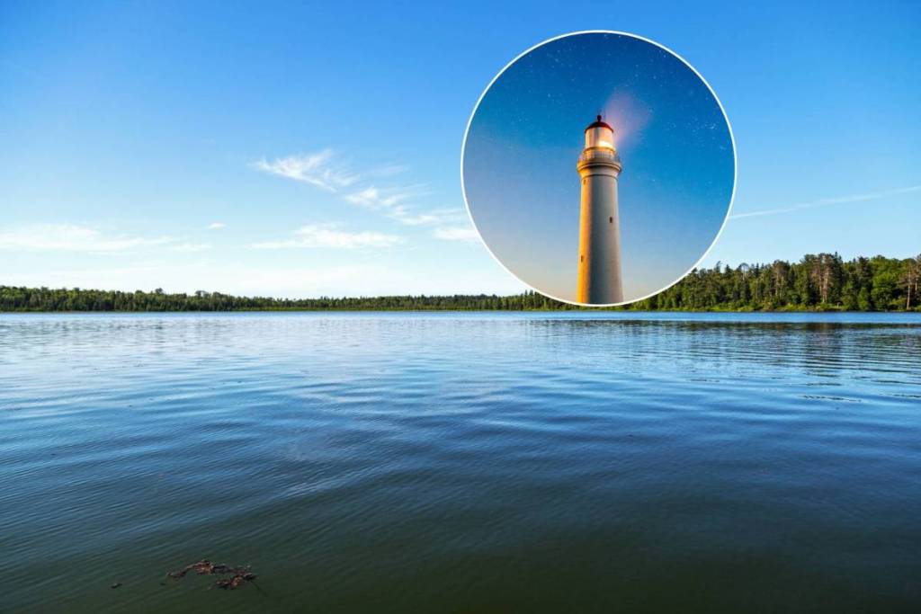 Lake with a lighthouse