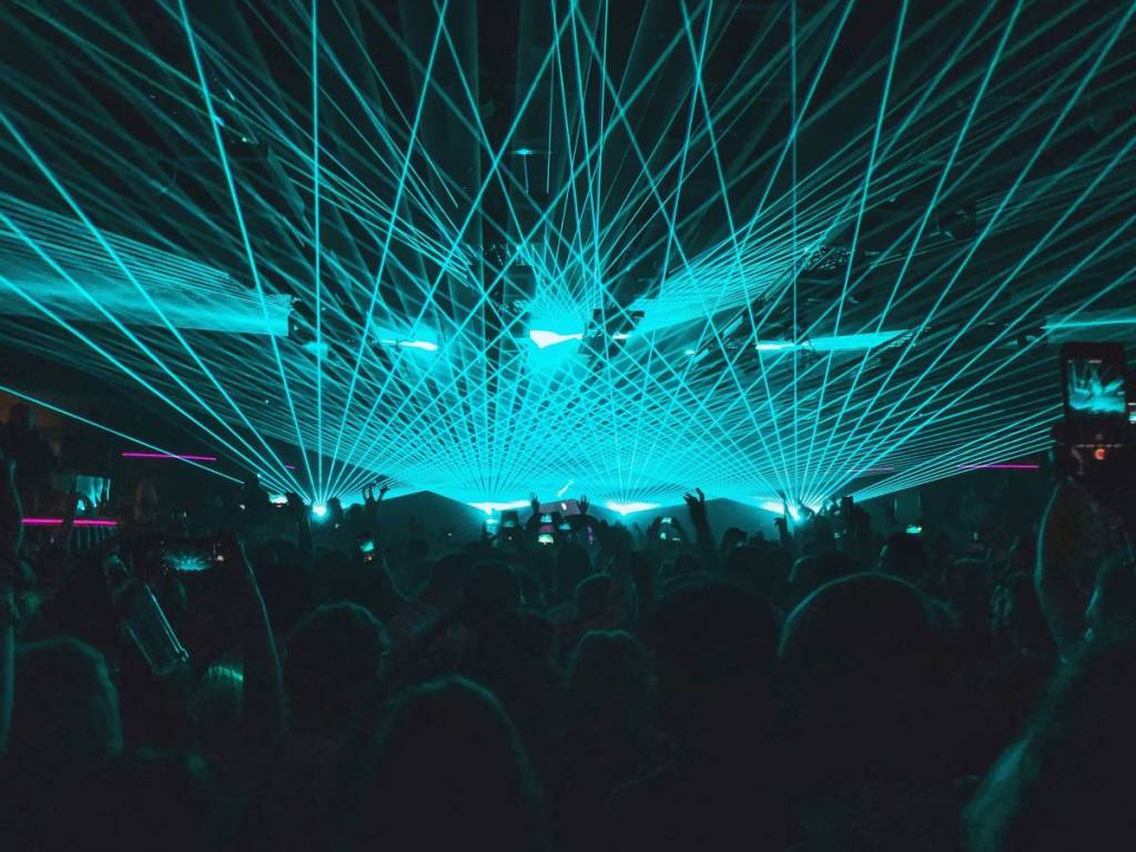light show at the club