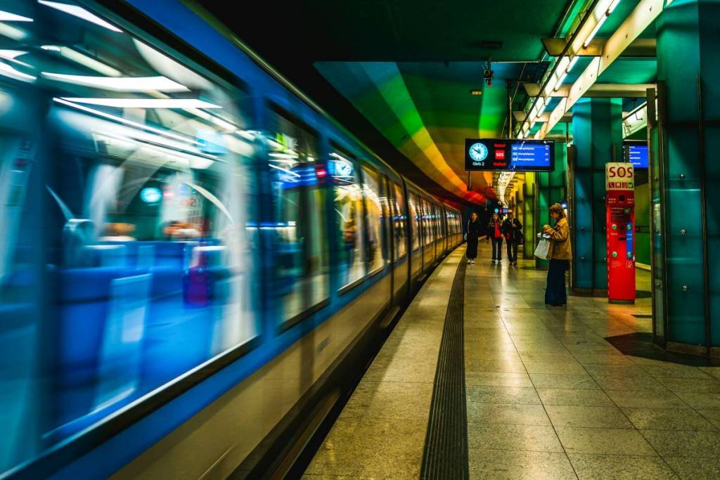 MVG subway passes through station