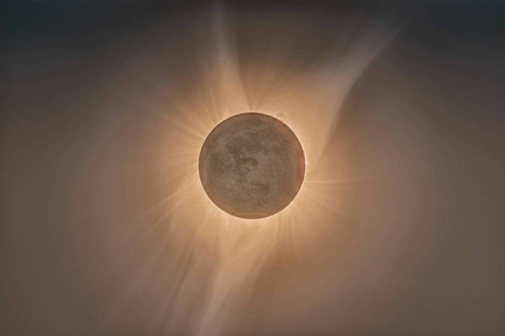 The moon blocks the sun