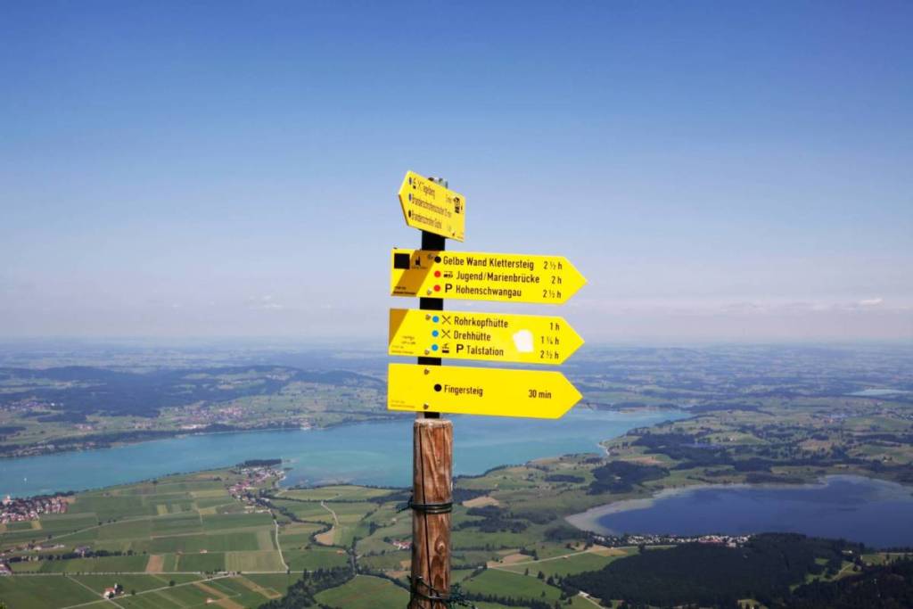 Beschilderung am Tegelberg