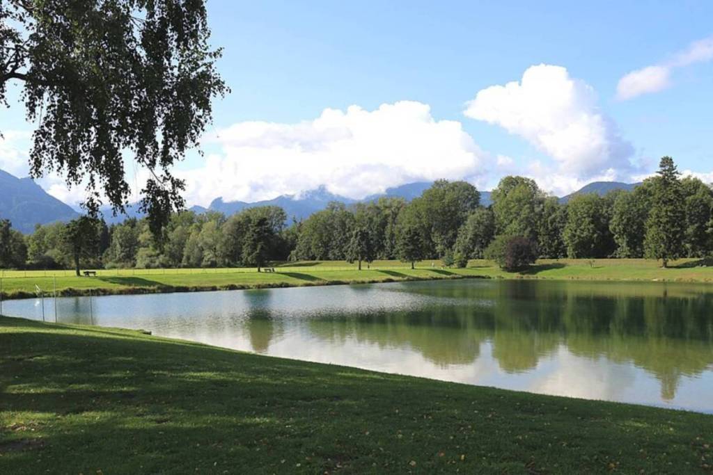 Blick auf den Neubeurer Badesee im Sommer