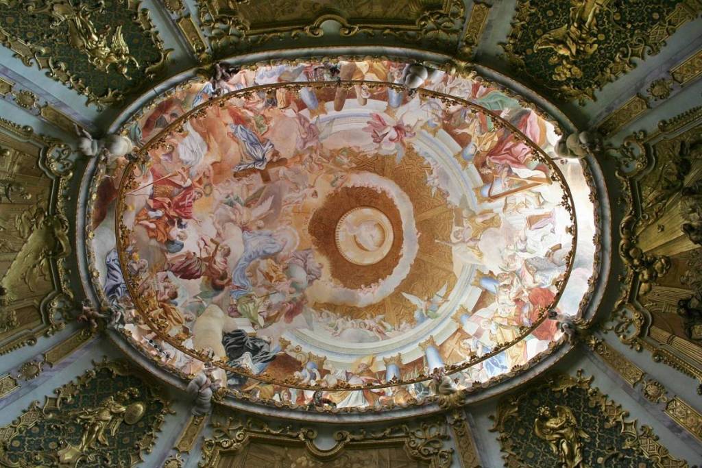 Ceiling fresco in the abbey church