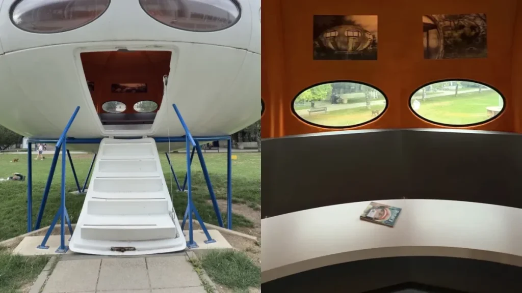 Futuro House from the outside and inside