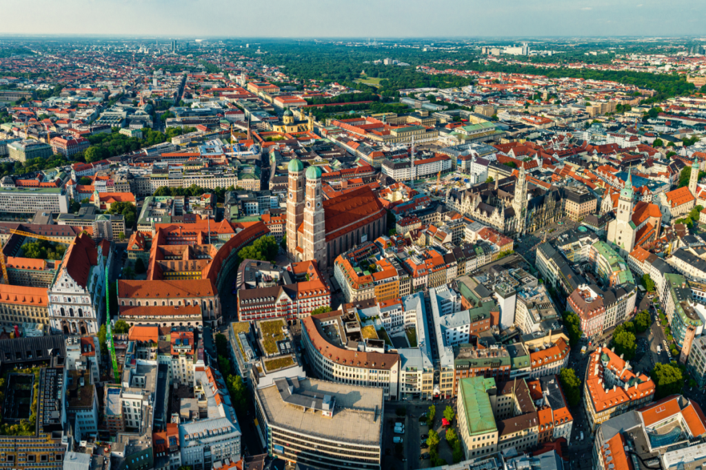 Munich from an aerial perspective