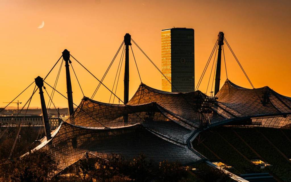 Olympic Stadium at sunset