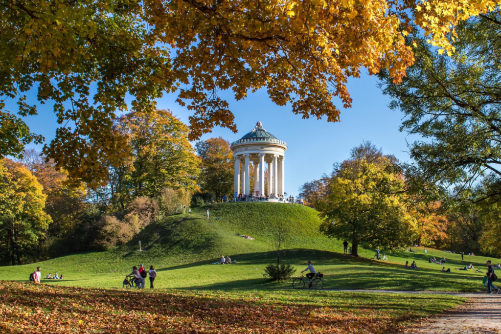 View of the Monopteros Temple in the English Garden