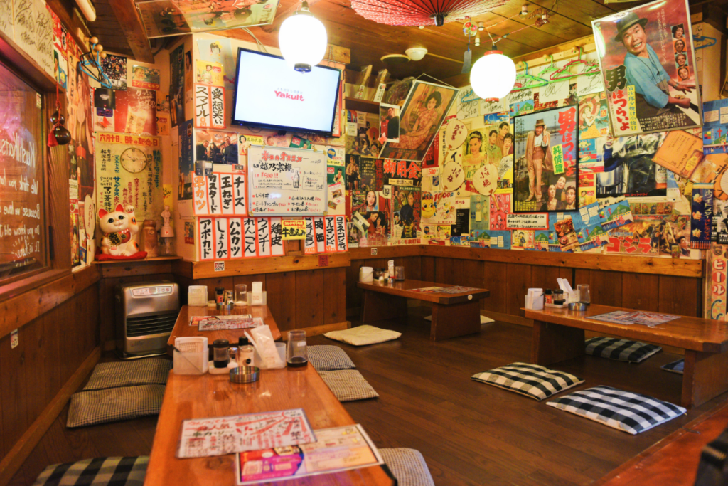 Interior of an izakaya in Japan