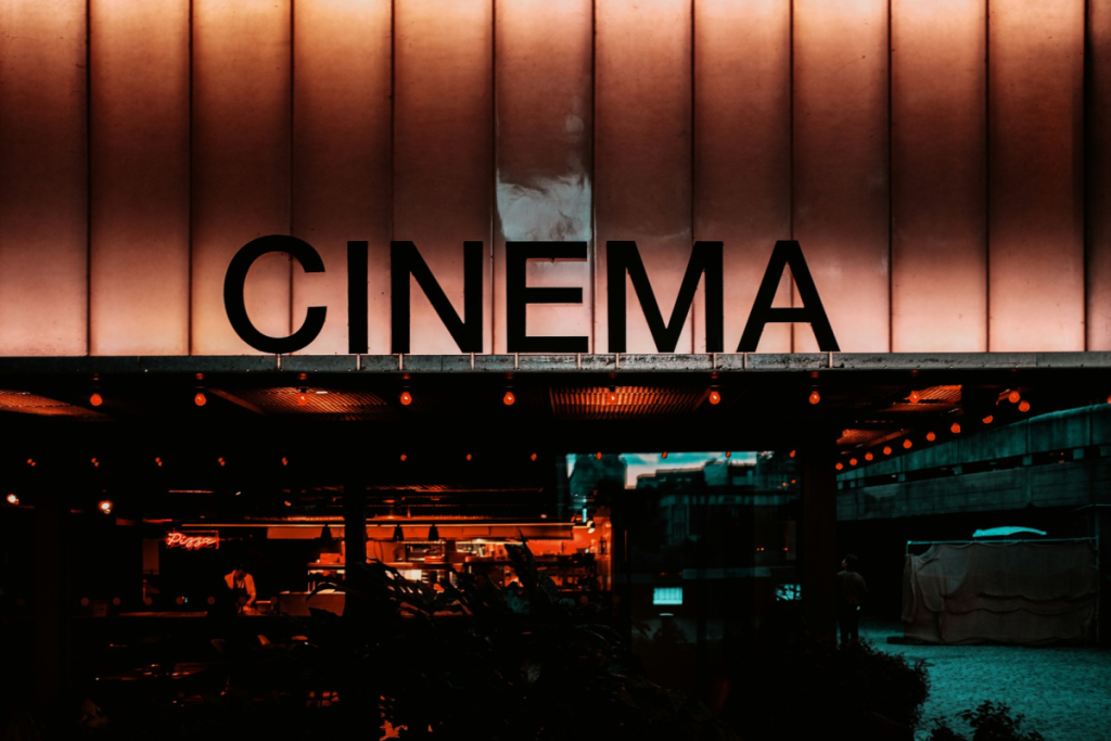 Vintage sign reading “Cinema”