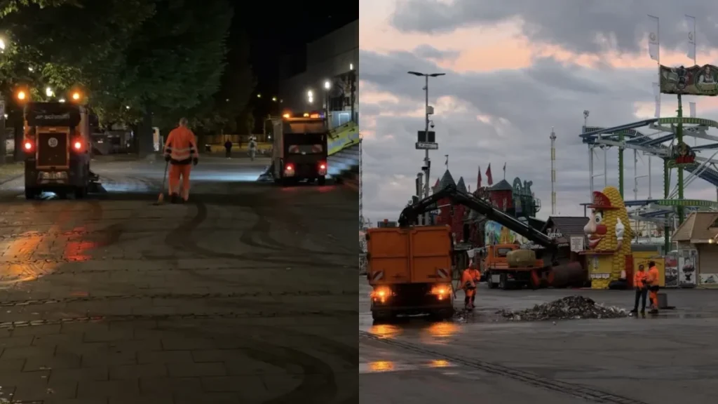 90 Tonnen Müll: Während München schläft reinigen 450 Mitarbeitende  die Straßen um die Wiesn