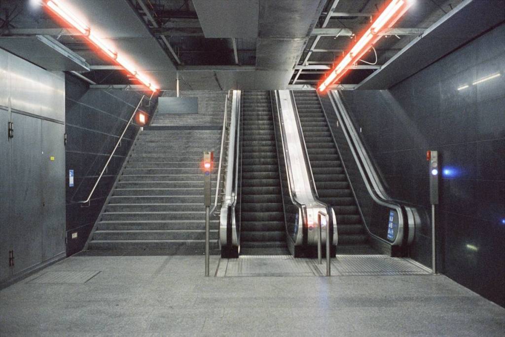 escalators at the subway station