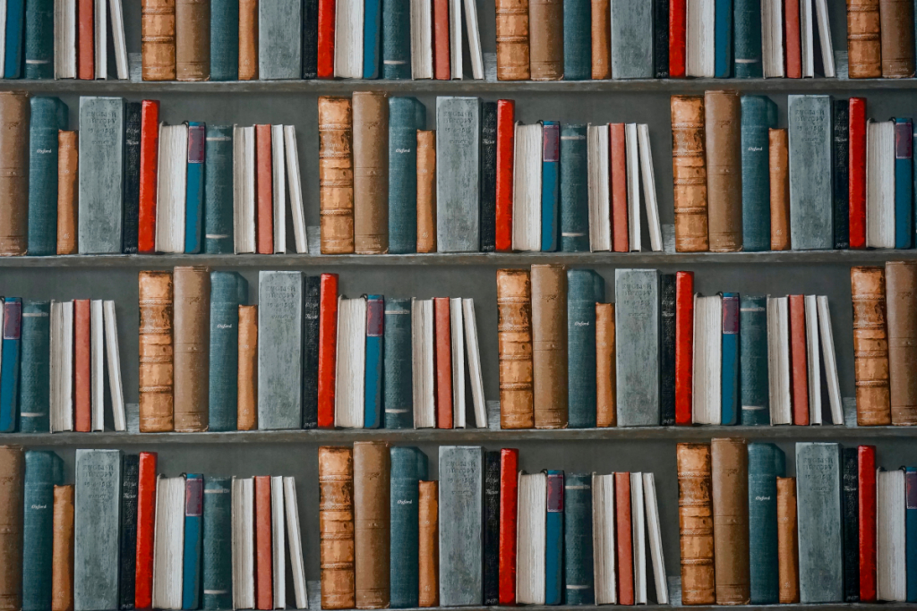alte bücher in einem regal