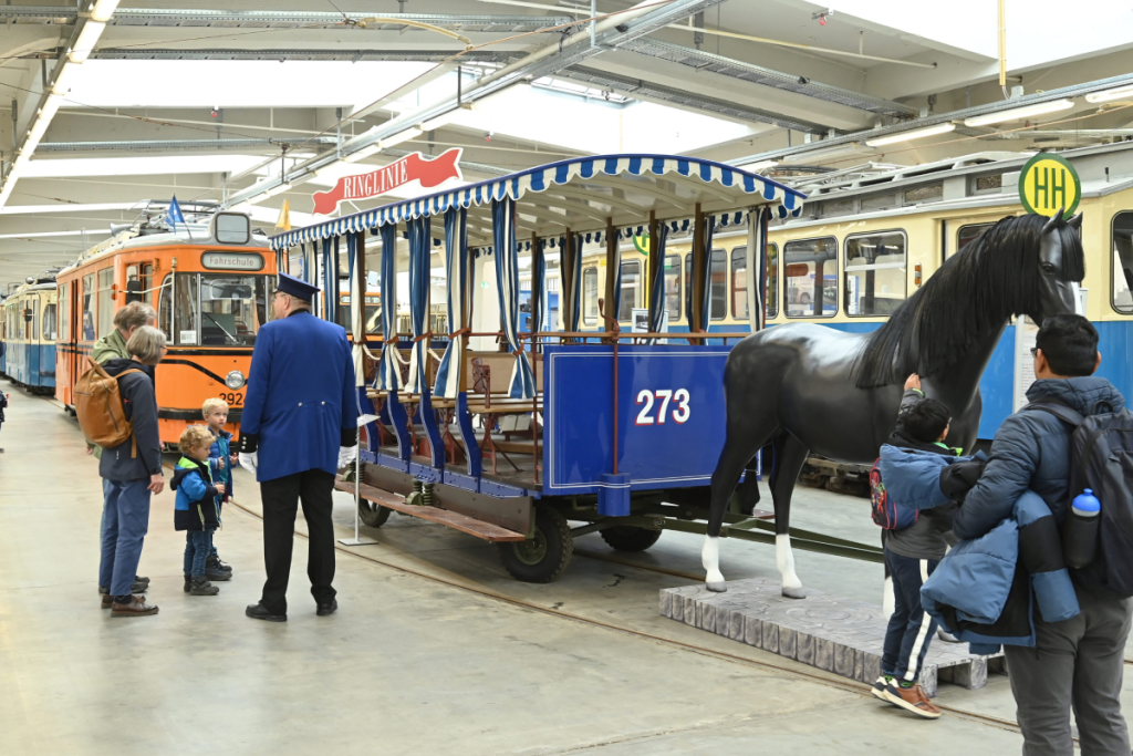 Horse-drawn tram at the MVG Museum