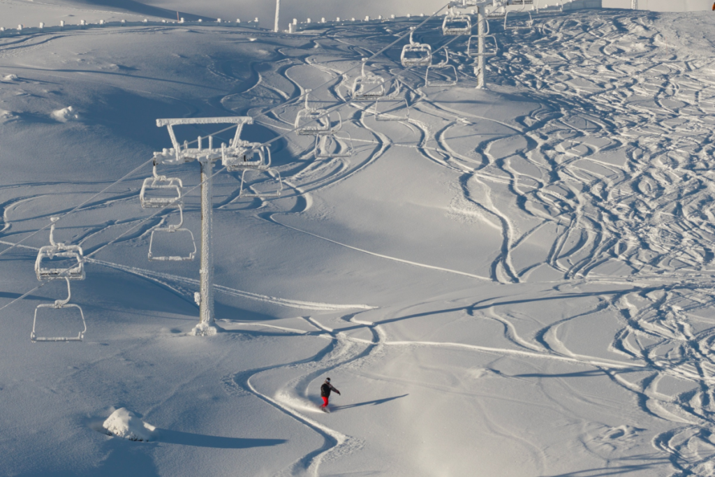 Skifahren Luftaufnahme