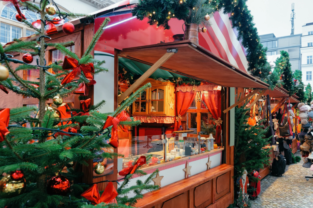 Stand am Weihnachtsmarkt