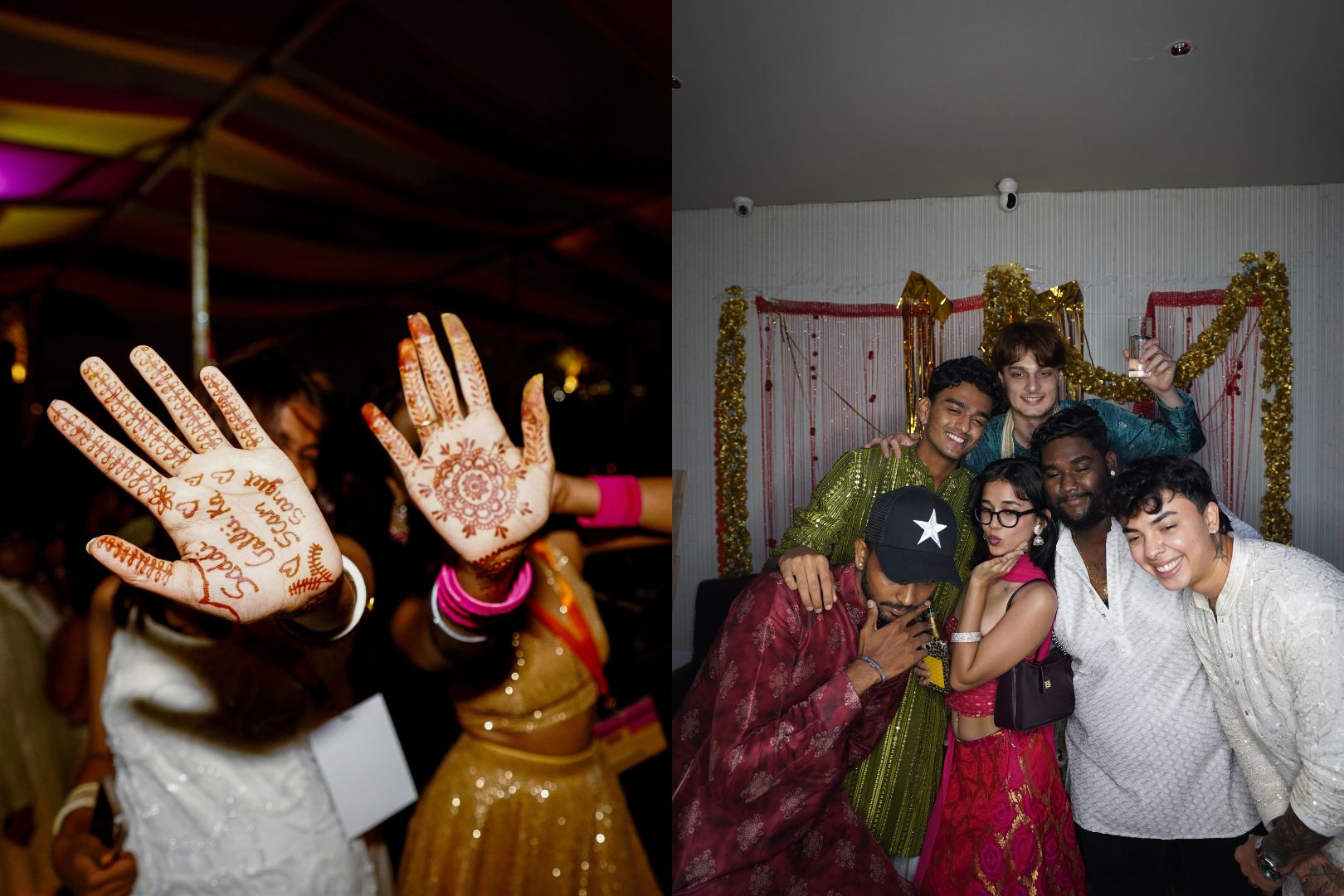 Free mehendi and photo booths at a fake sangeet and fake wedding party in Mumbai