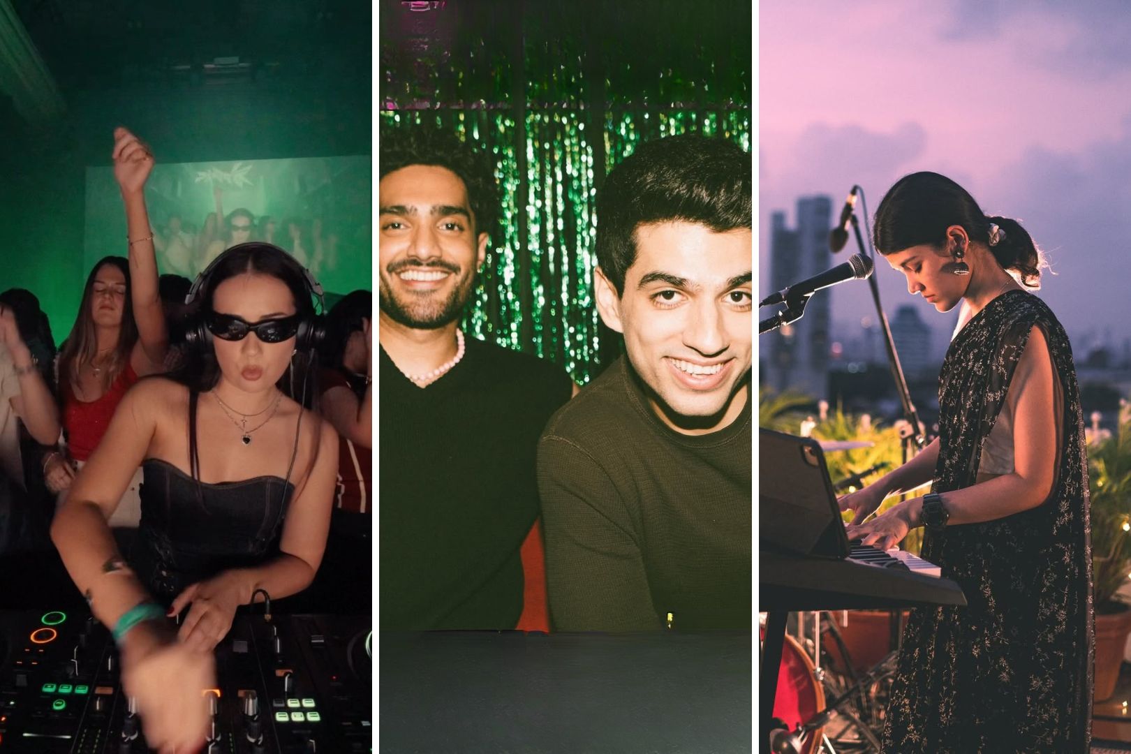 Composite image of gini, adi and dishaan and baddiejuice - the musicians performing at All You Can 2025