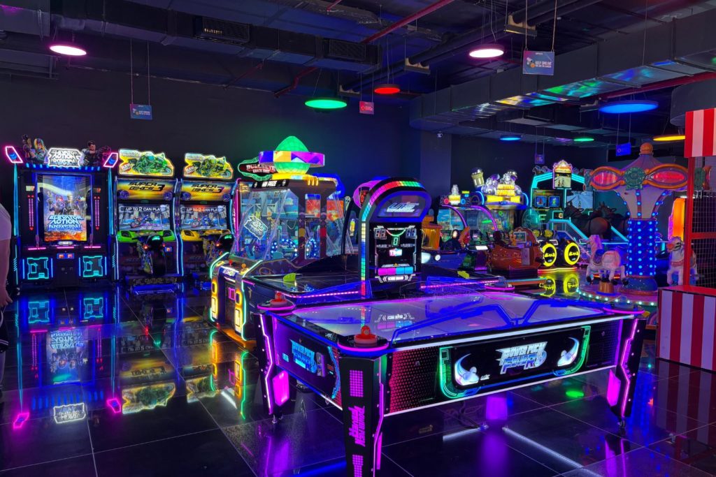 Bright lights and arcade games lighting up this gaming venue