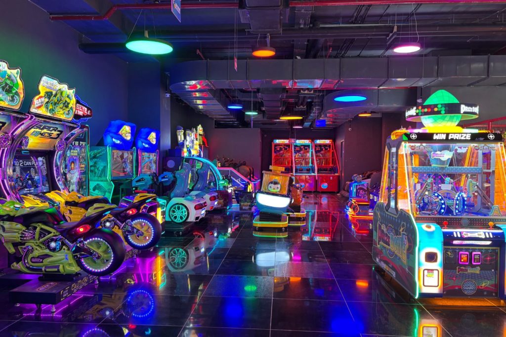 Gamera's variety of neon lit games