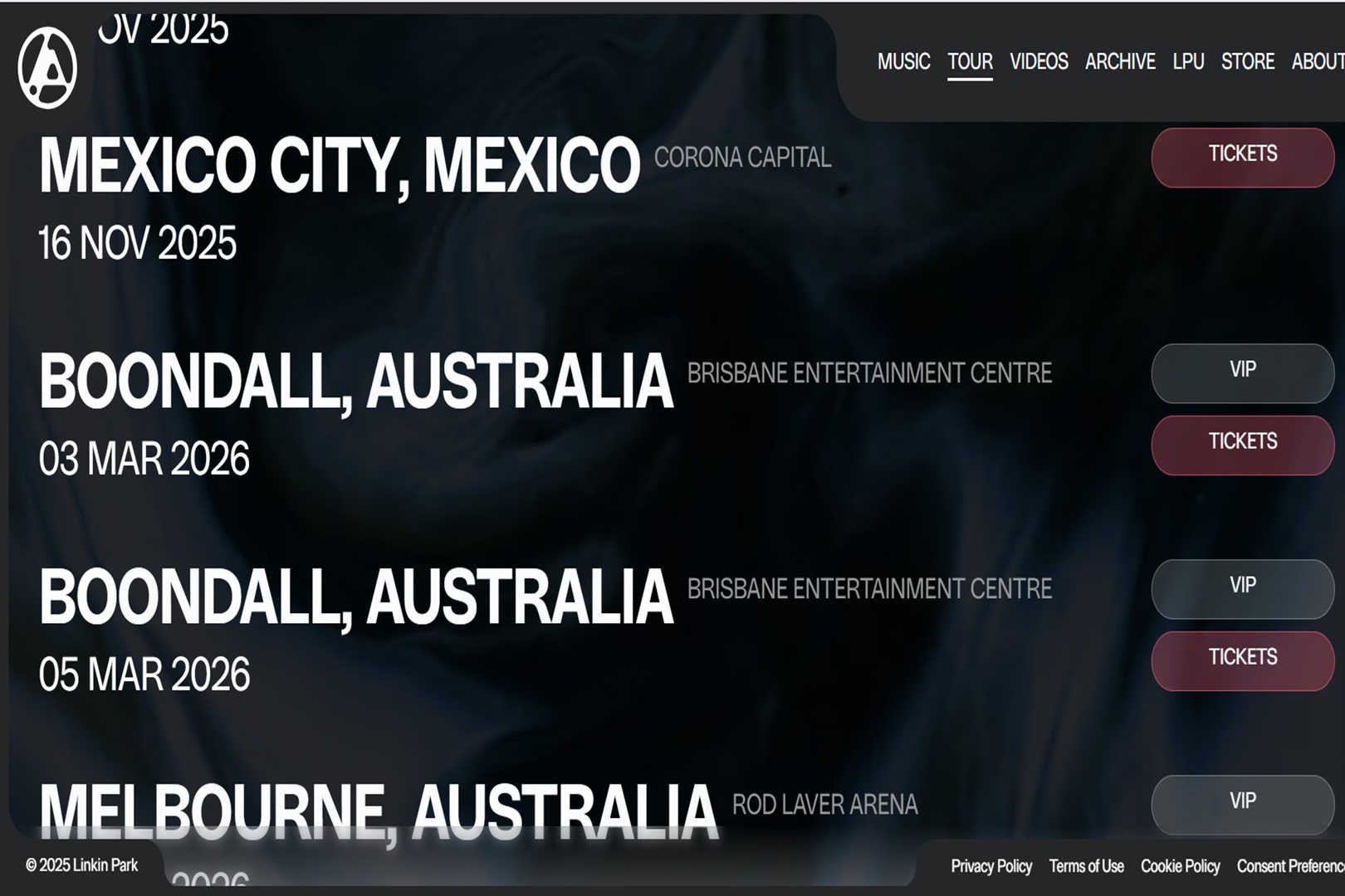 Linkin Park website