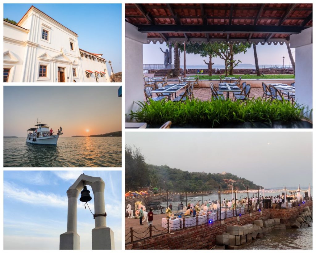 A collage of images taken from Aguad Port and Jail Complex in Goa