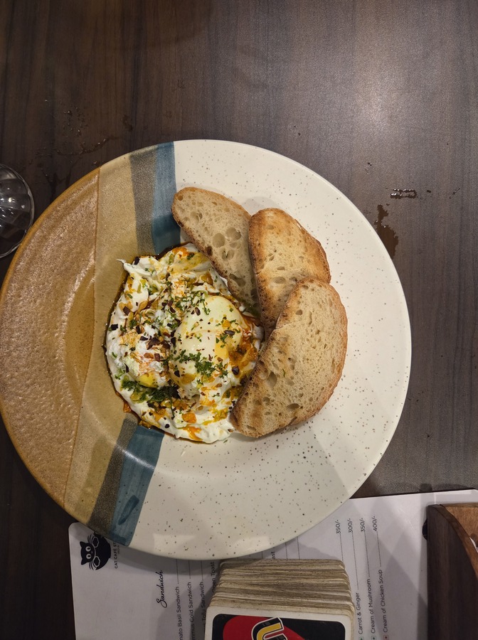 Turkish Eggs at the Cate Cafe Studio in Versova