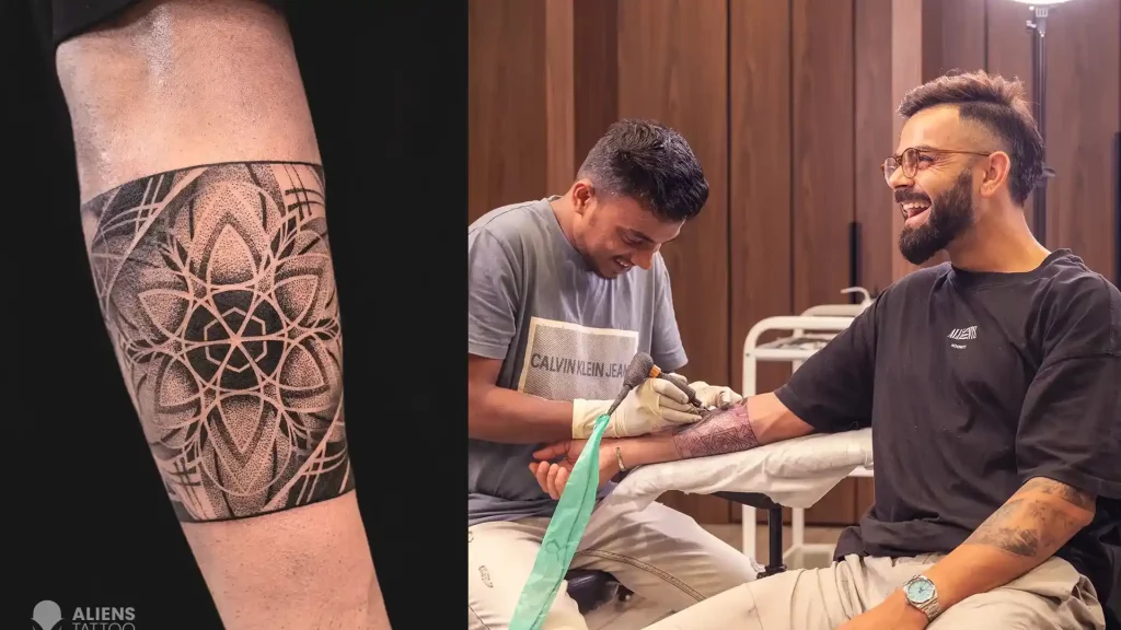Virat Kohli getting his new tattoo ahead of IPL 2026