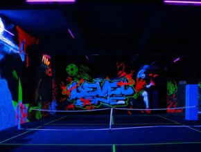 This spot in Marol Naka has glow in the dark neon pickleball courts that are open 24/7