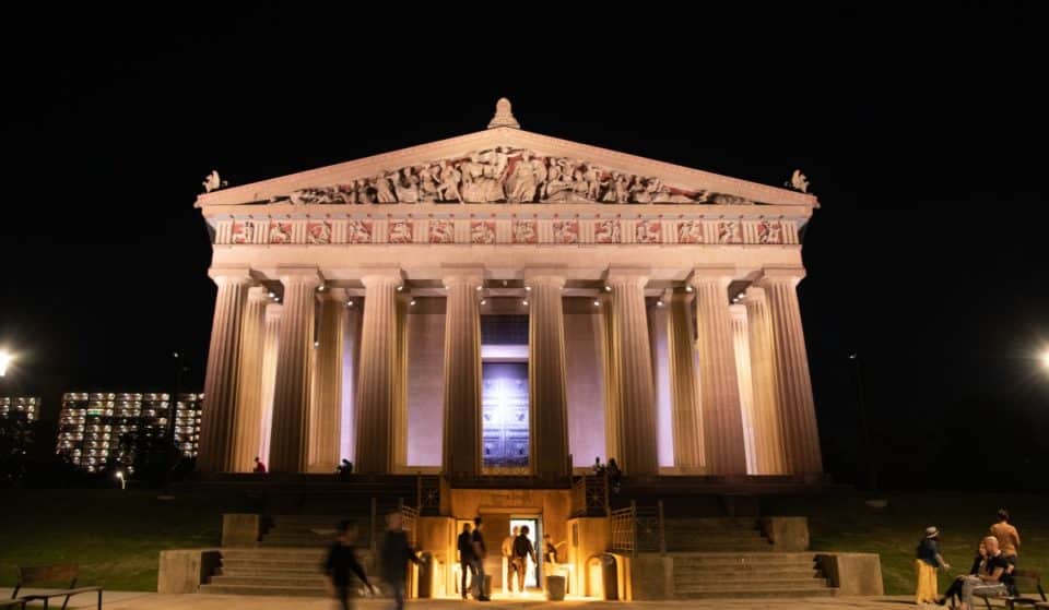 The Western Hemisphere’s tallest indoor statue stands inside Nashville’s landmark Parthenon museum right in the middle of Centennial Park